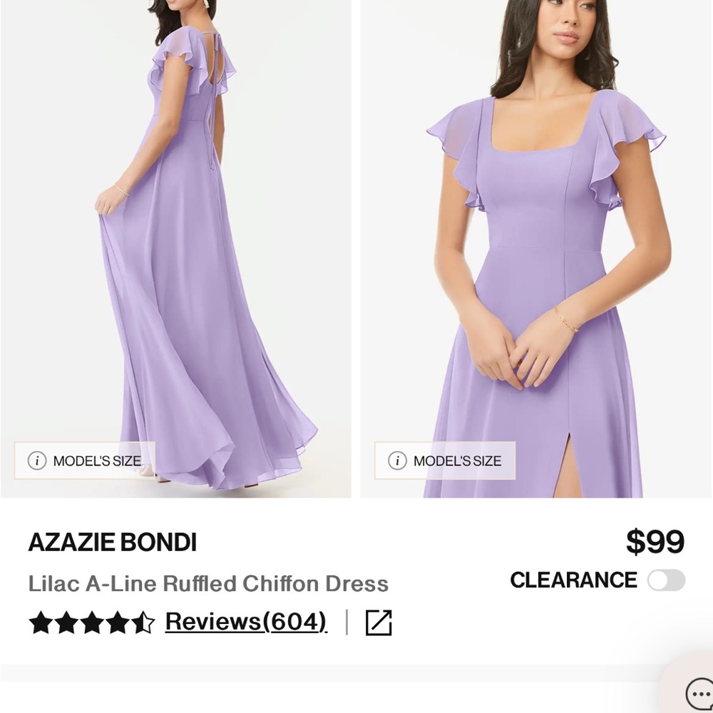 Azazie Bondi Lavender Ruffled Maxi Dress